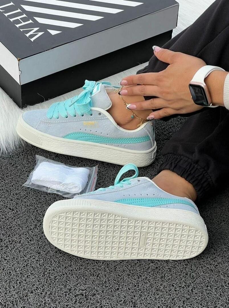 Baskets pour femme en daim