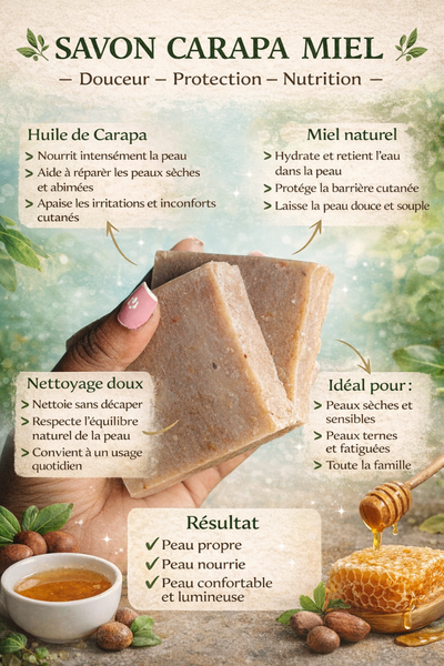 Savon naturel Carapa & Miel
