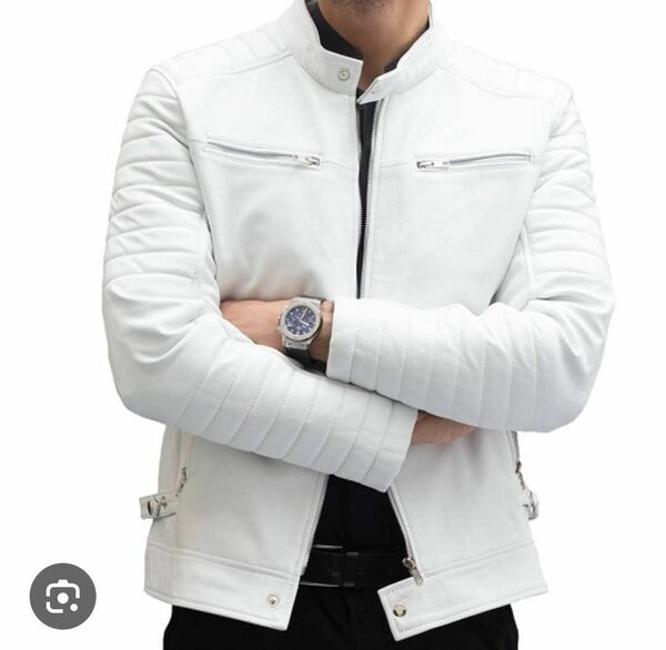 Blouson Moto en Cuir pour Homme