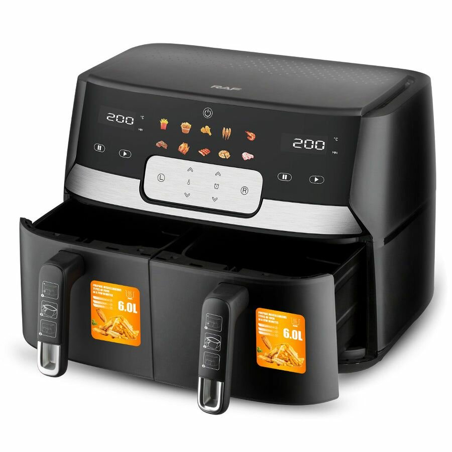 FRITEUSE NUMÉRIQUE MULTIFONCTIONS SANS HUILE A DOUBLE PANIER