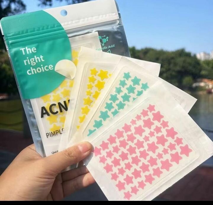 Patchs anti-acné étoiles colorées