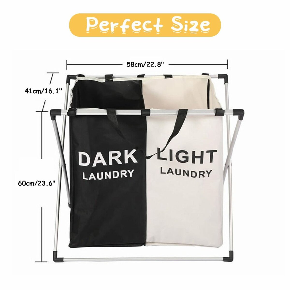 2 Sections Laundry Bag