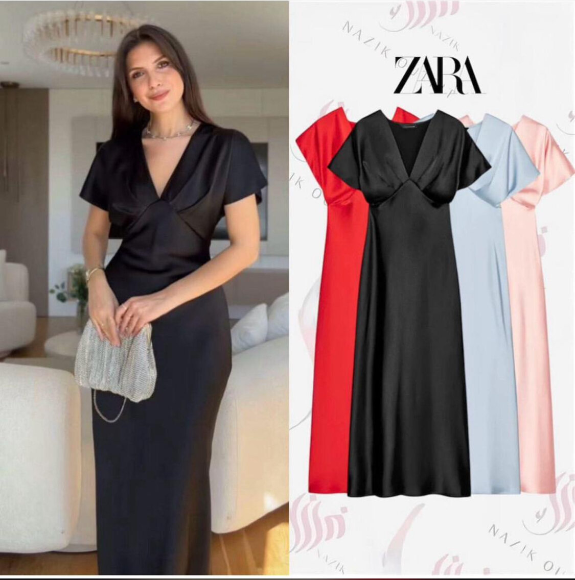 Robe élégante en satin Zara