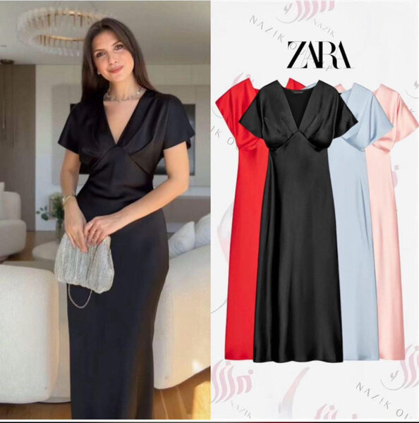 Robe élégante en satin Zara