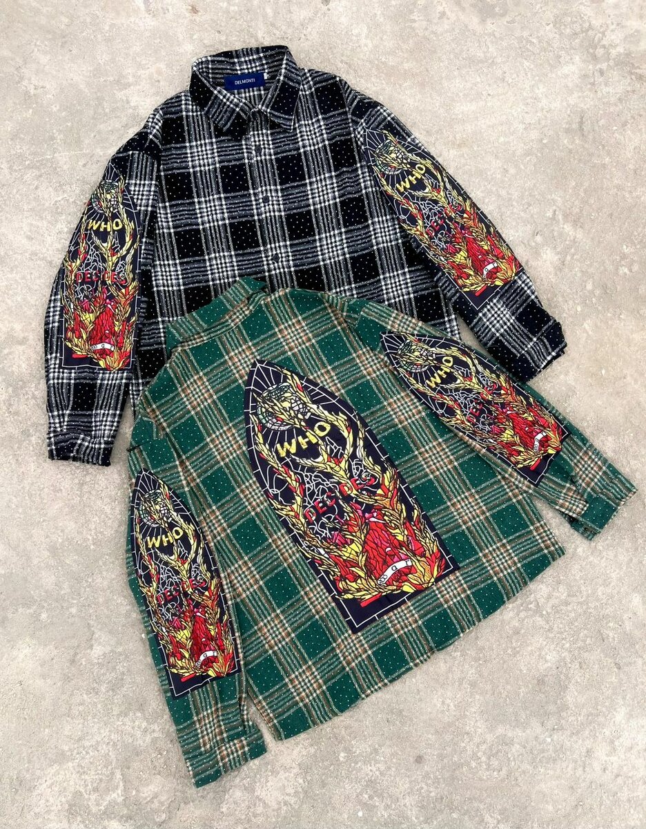 Chemise à carreaux graphique