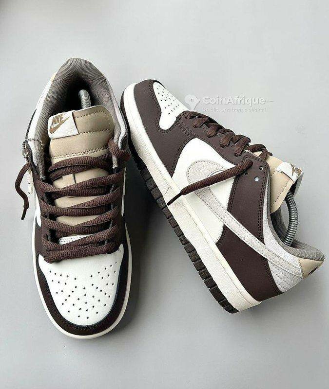 Sneakers en cuir bicolore