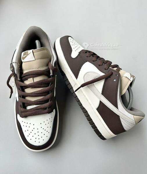 Sneakers en cuir bicolore