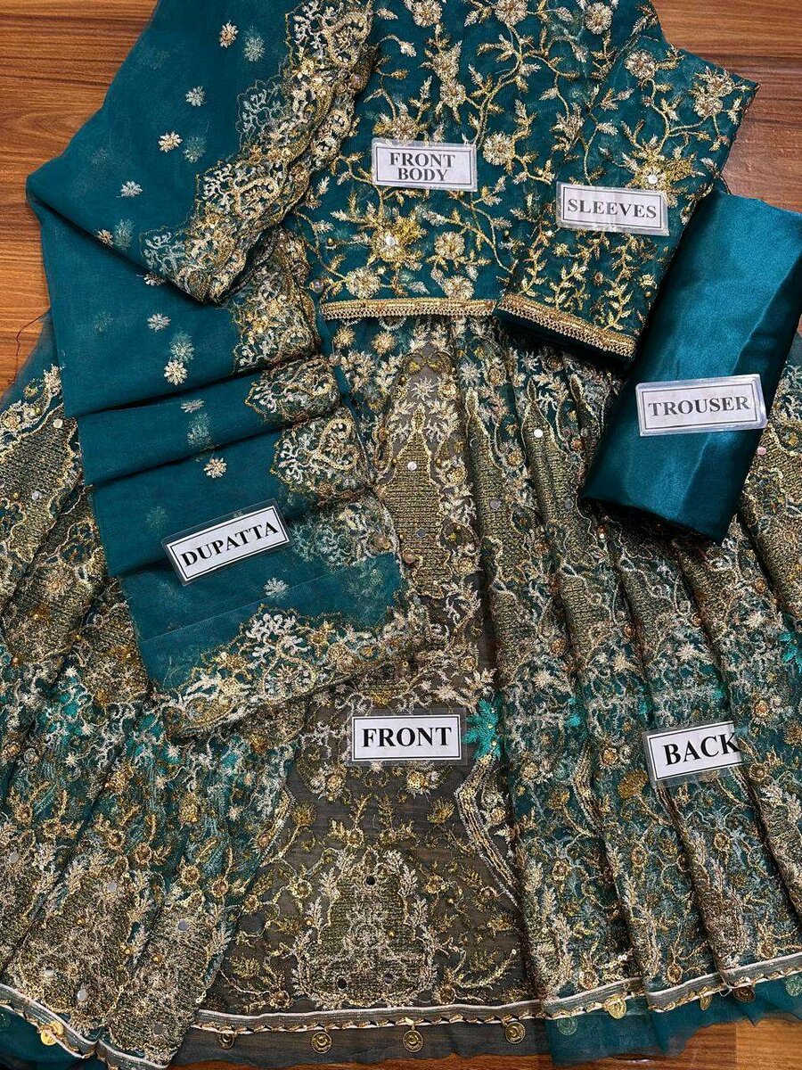 Net frok with saten silk trouser  Dc free