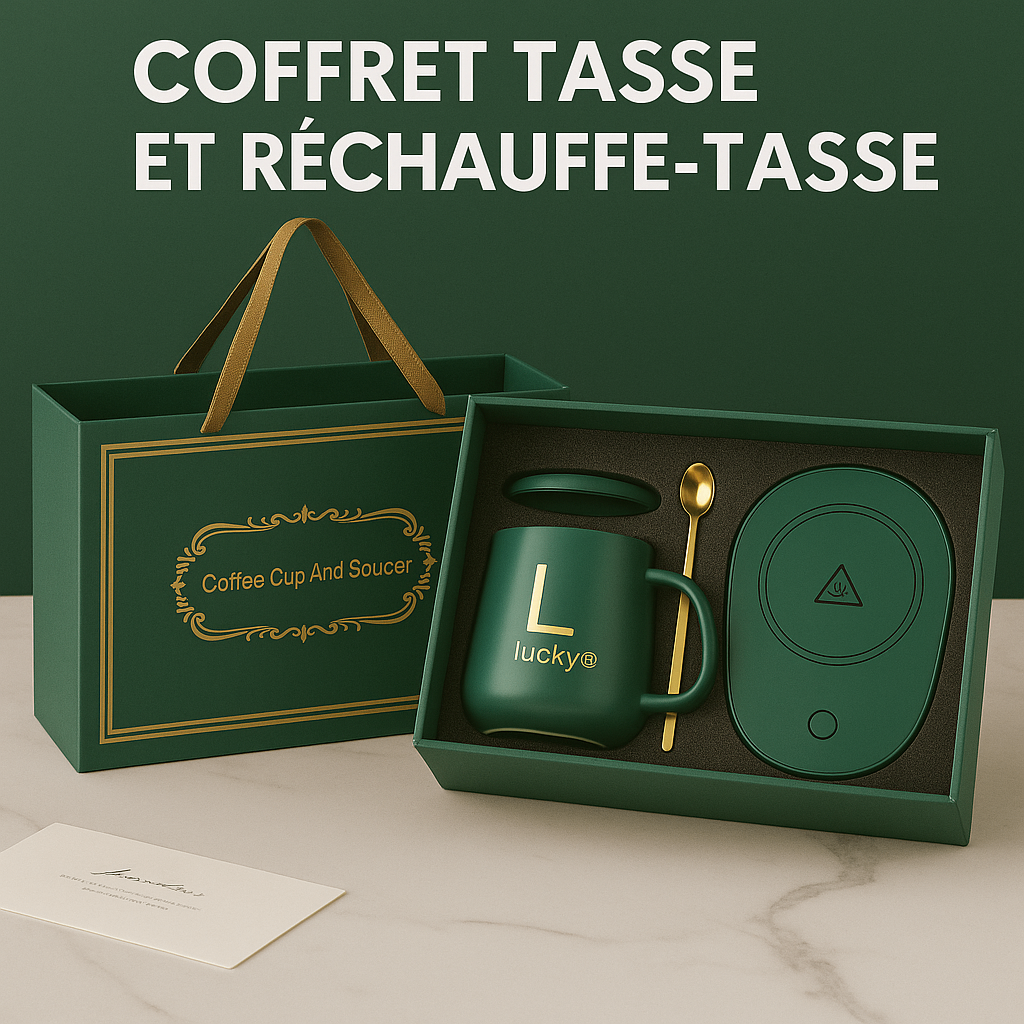 Coffret de tasse avec plaque