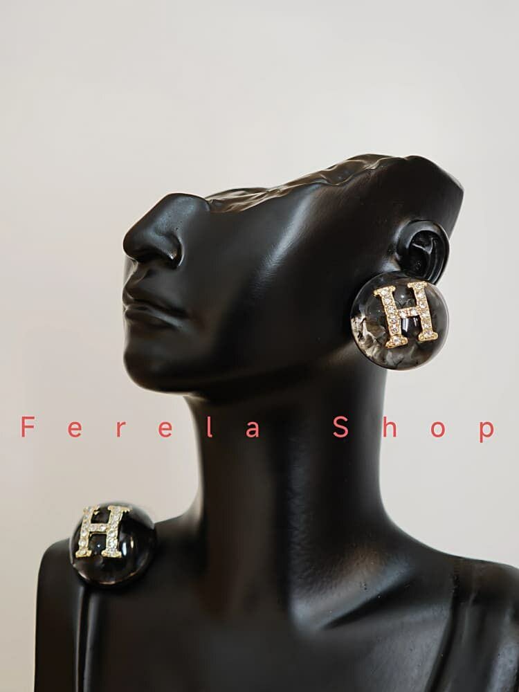 Boucles d'Oreilles Initiales H élégantes