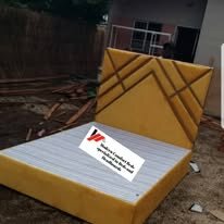 custom made bed with a high base