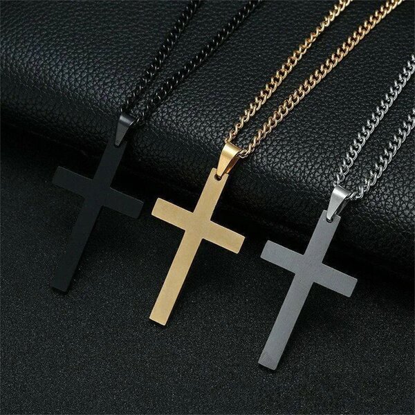 Collier Croix Acier Inoxydable