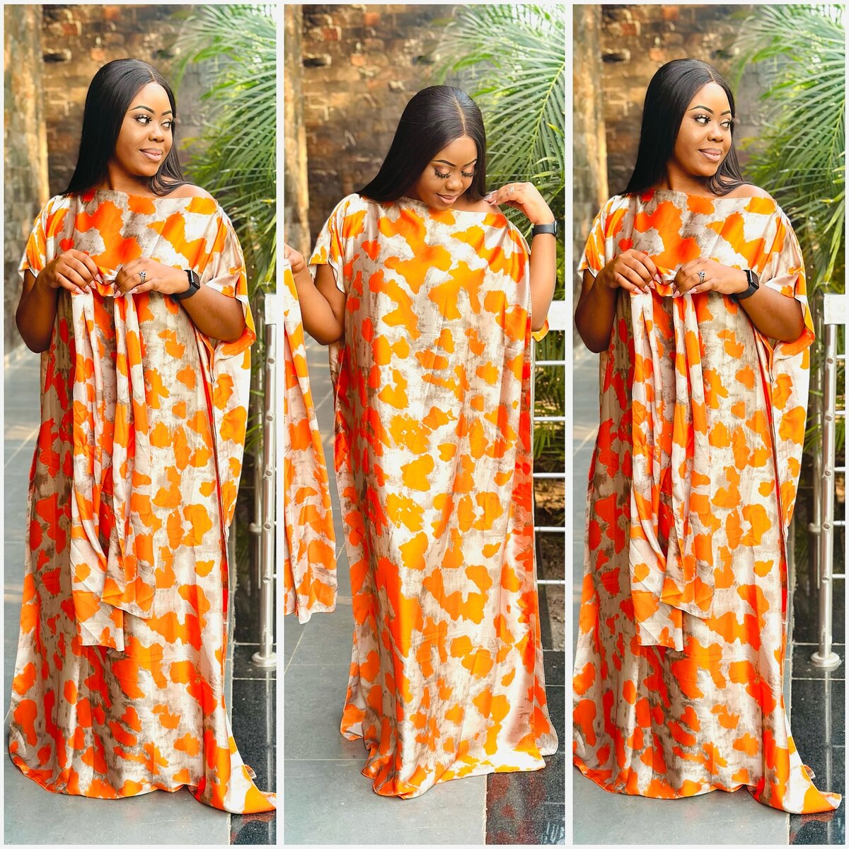 Tunic dress, maxi, with print