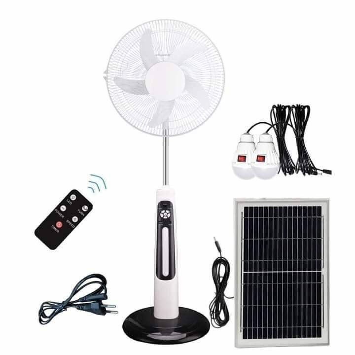 Rechargeable fan with light and solar