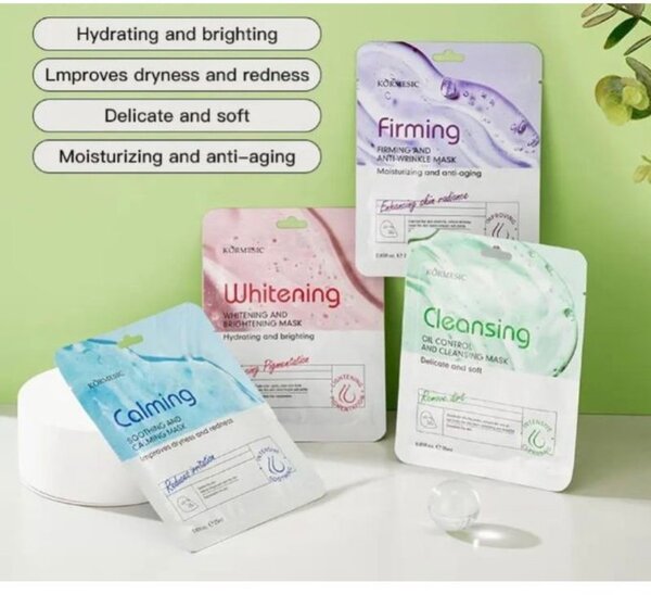 Face Mask Set of 4 (Cleansing,Whitening,Calming,Firming)