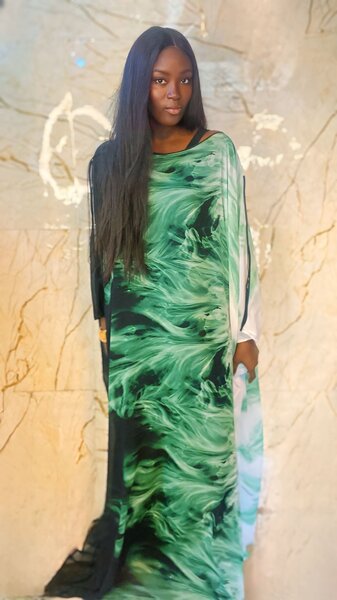 Robe Kaftan Verte Élégante
