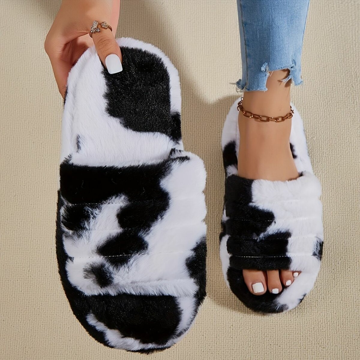 Chaussons Femme Fluffy Confort
