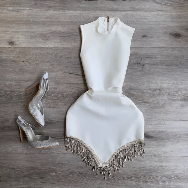 Elegant bandage Fringe Dress