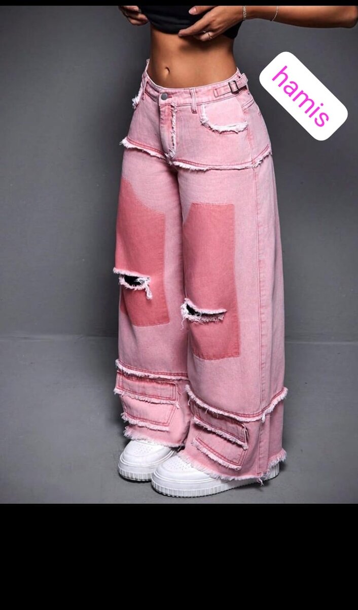 Jeans roses évasés tendance