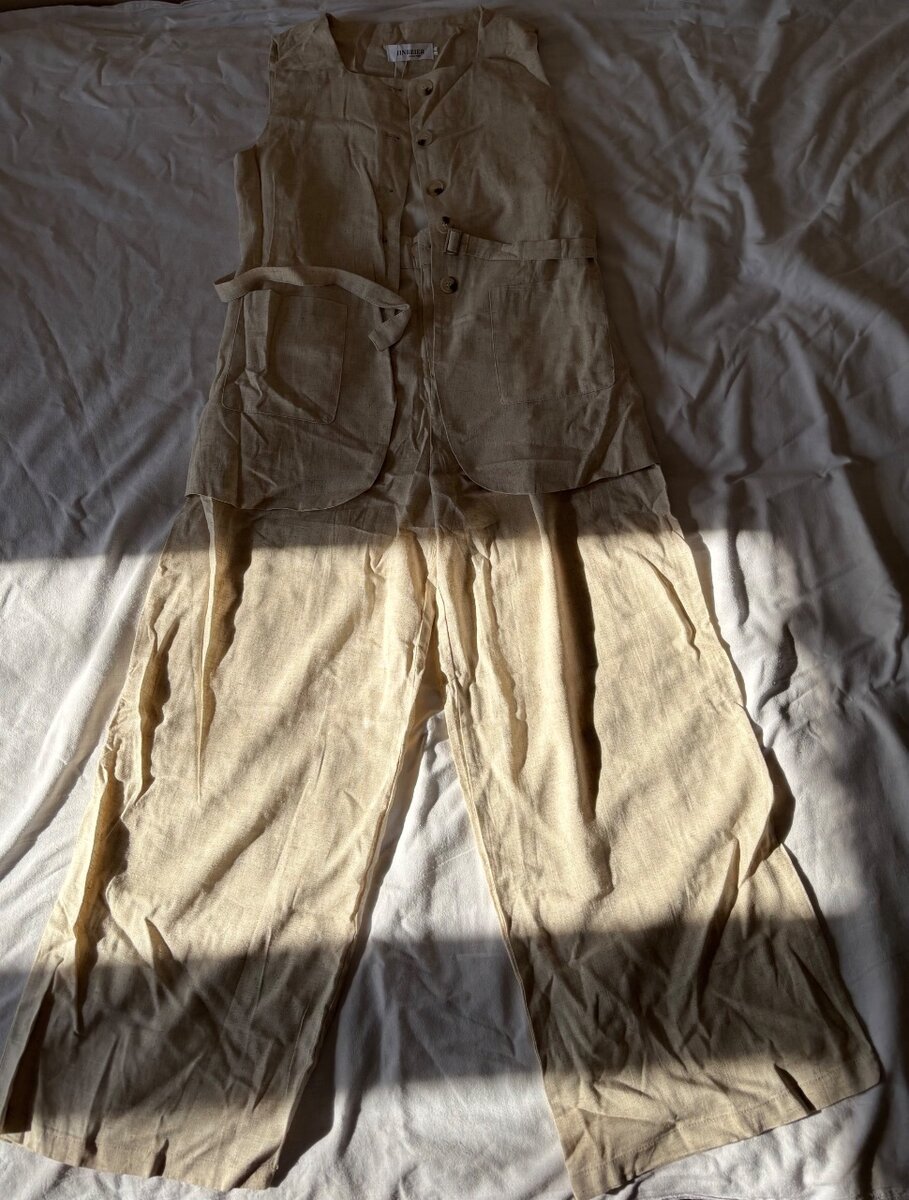 Новые двойка-костюм Лён(жилет и штаны)