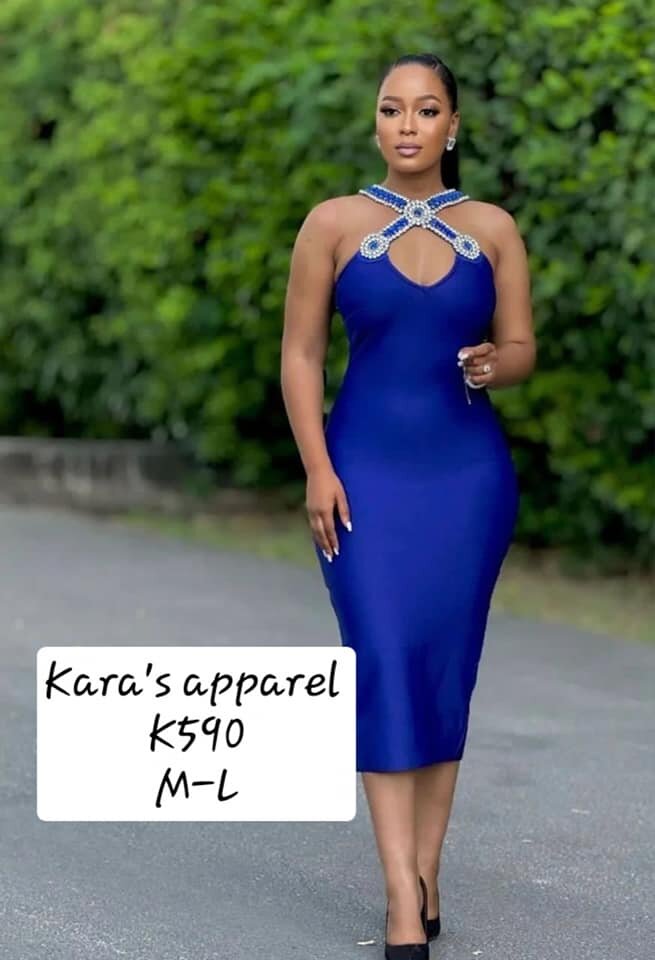 blue evening dress SIZE M-L
