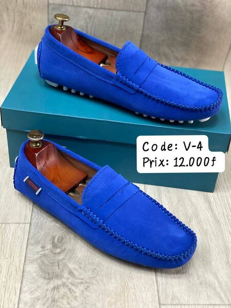 Mocassins en daim bleu pour hommes