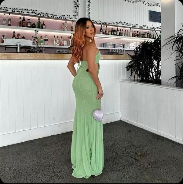 Robe Longue Élegante Verte