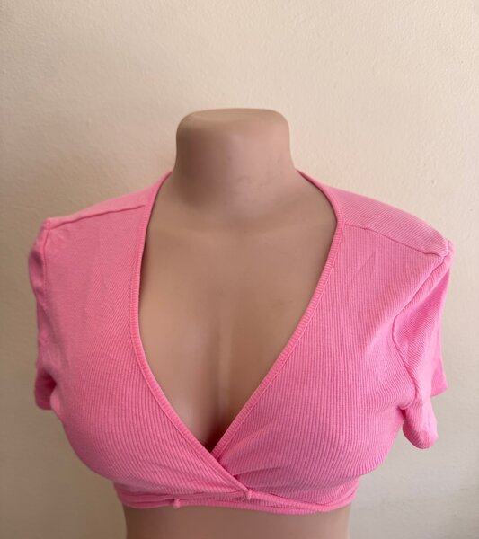 Top court côtelé femme