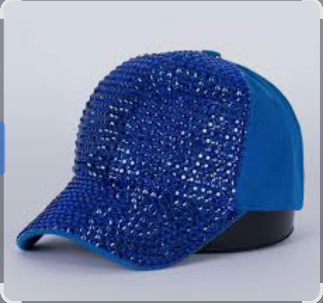 Casquette pailletée bleue