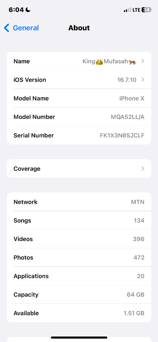iPhone X 64gig