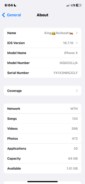 iPhone X 64gig