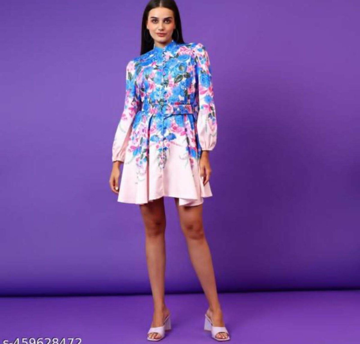 Ladies Floral Dress With Belt