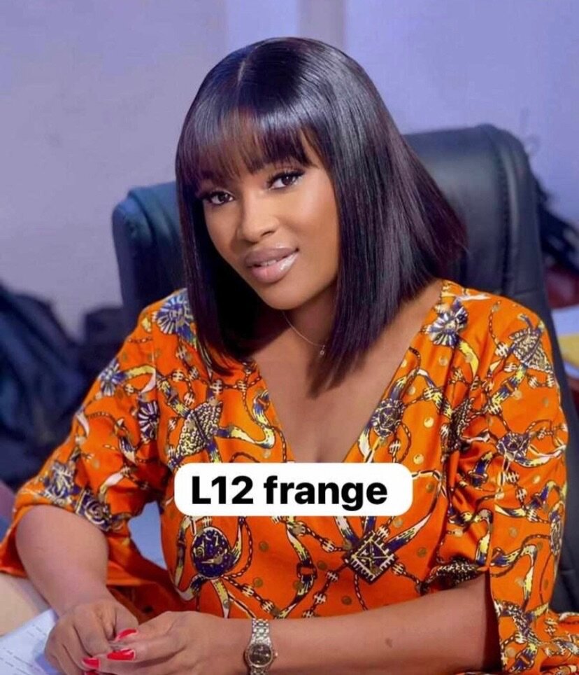 Perruque humaine  Noire Frange