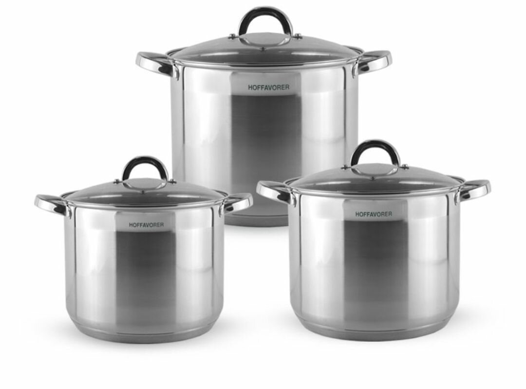 6 PCS 26/28/30CM STAINLESS STEEL CASSEROLE SETS WITH 3 GLASS