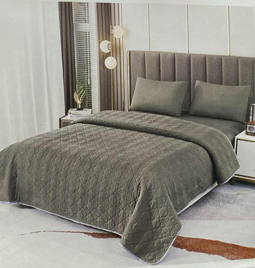 Set of 2 pillowcases, bedspread and sheet, gray