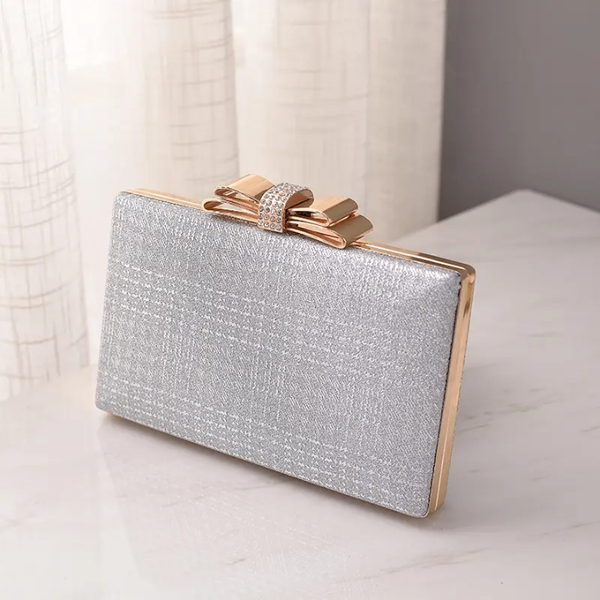 Clutch élégant argenté femme