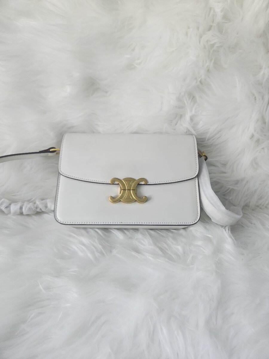 White leather bag