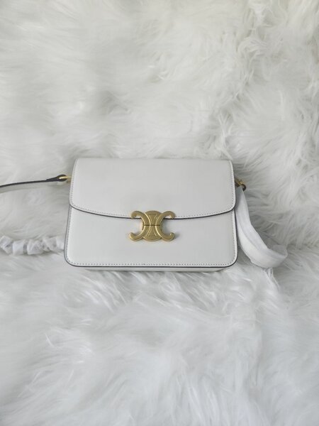 White leather bag