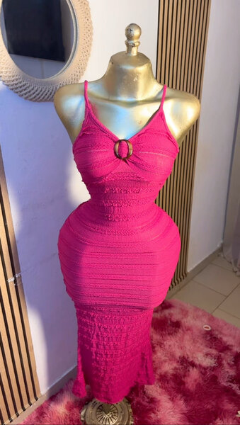 Robe Longue Élégante Fuchsia
