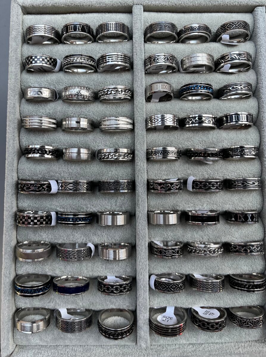 Bagues en acier inoxydable élégantes