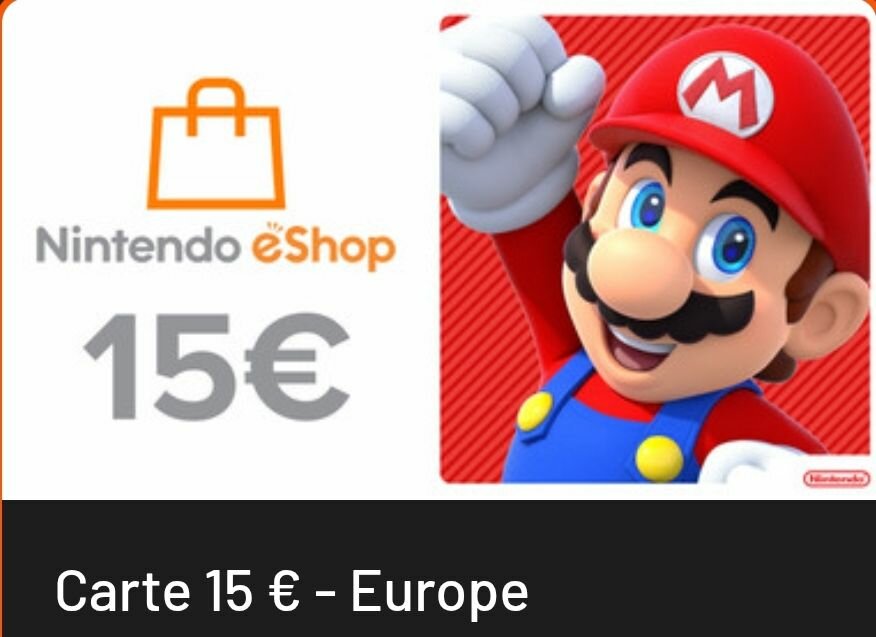 Carte Cadeau Nintendo 15€
