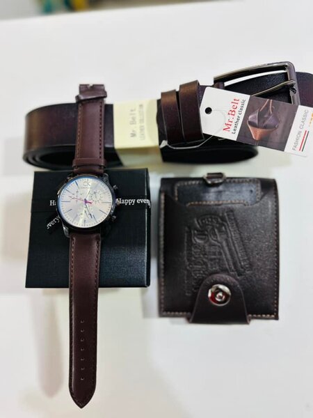 Combo watch, wallet and belt