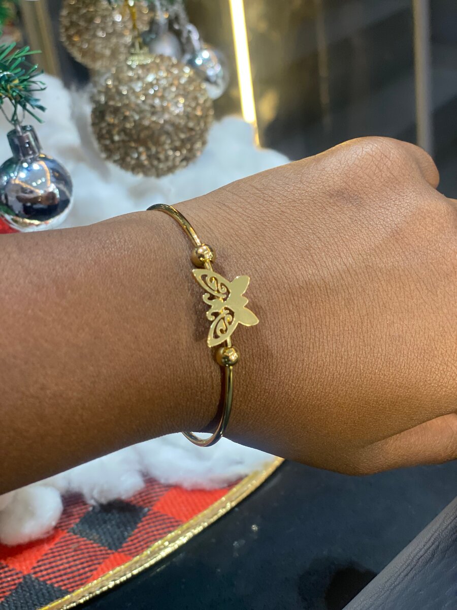 Bracelet papillon doré élégant