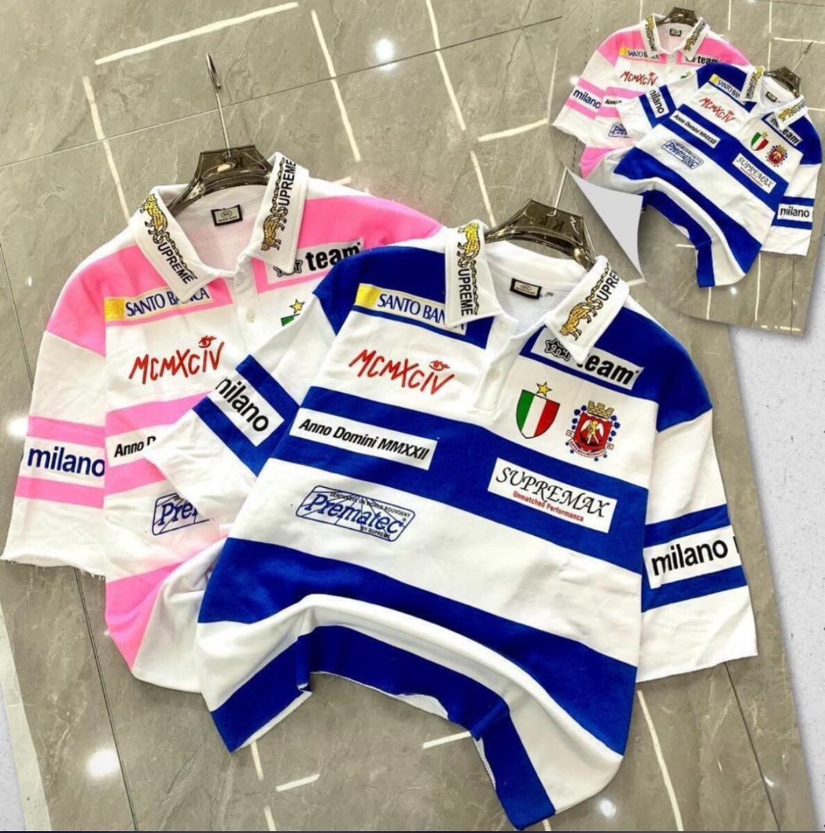 Polo rugby rayé graphique