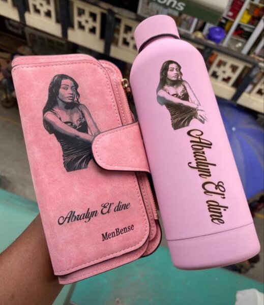 Ladies purse with bottle