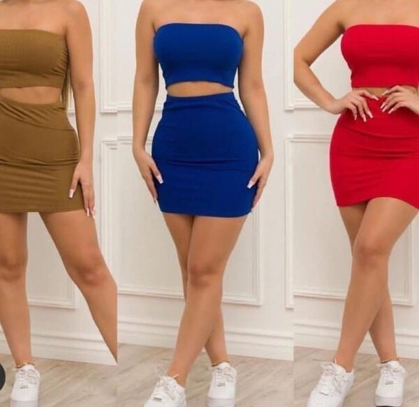 Ensemble Jupe et Haut Sans Bretelles