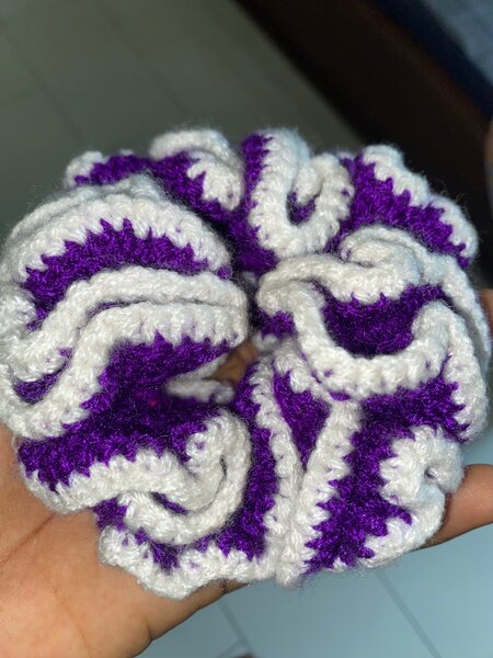 Chouchou en crochet coloré