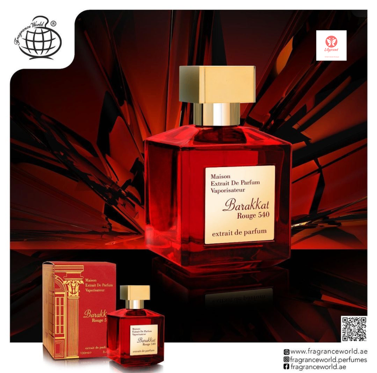 Fragrance world barakkat rouge 540 red eau de parfum 100ml