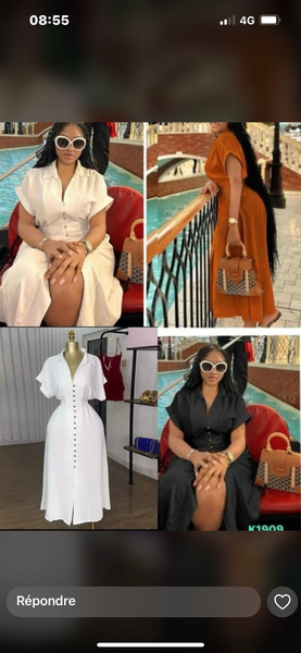 Robe chemise élégante femme