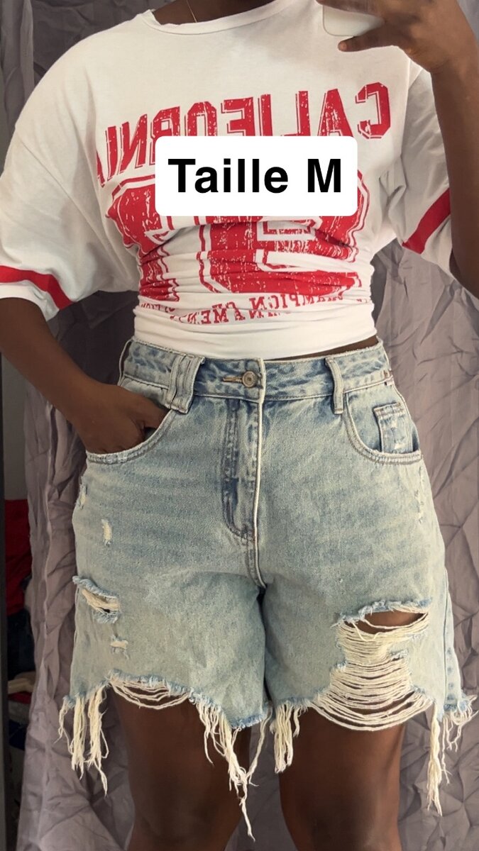 Shorts en jean taille haute